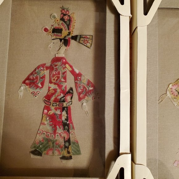 Pier1 Vintage Asian Chinese Prince & Princess Shadow Boxe Wall Decor Picture - Picture 3 of 7